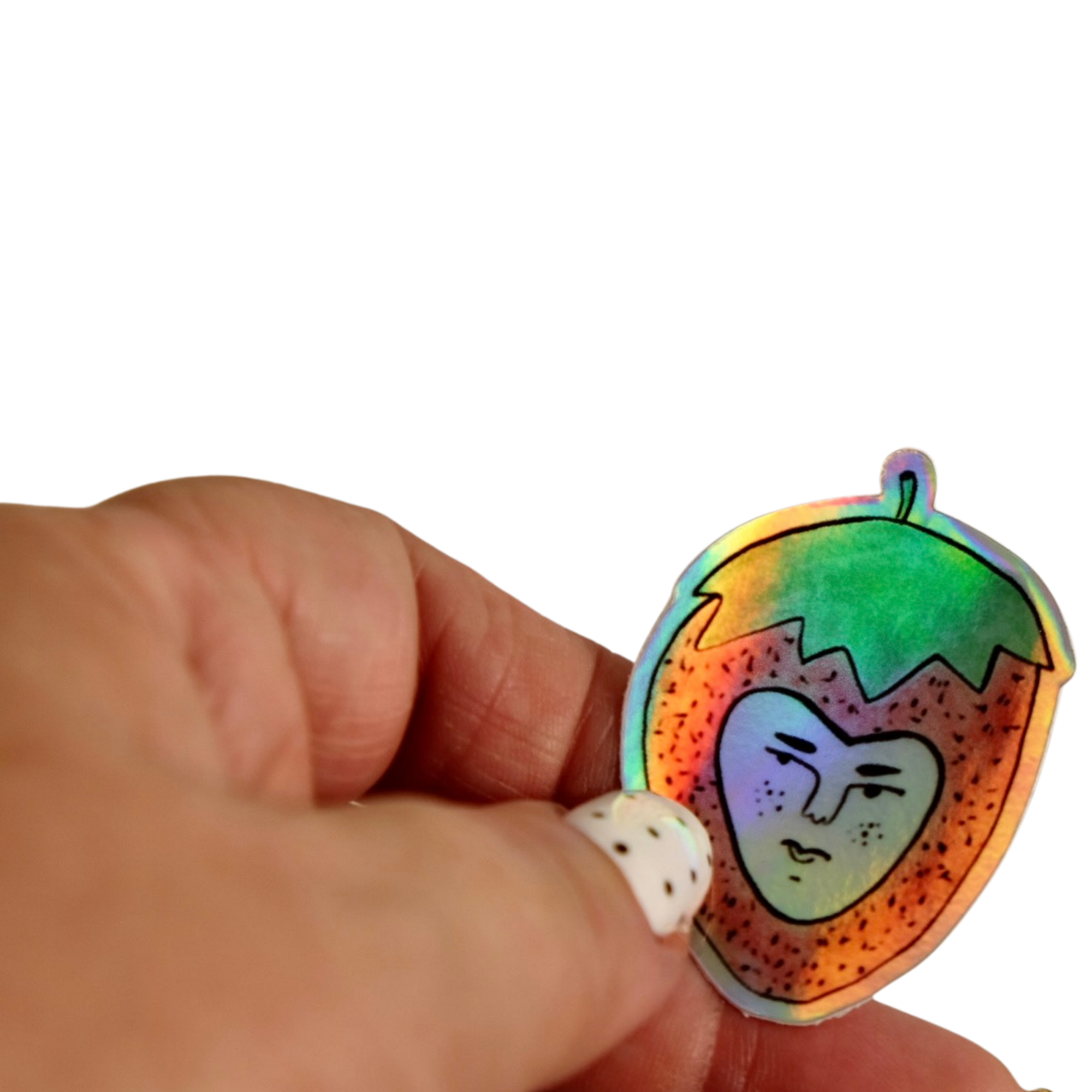 Side Eye Strawberry Sticker