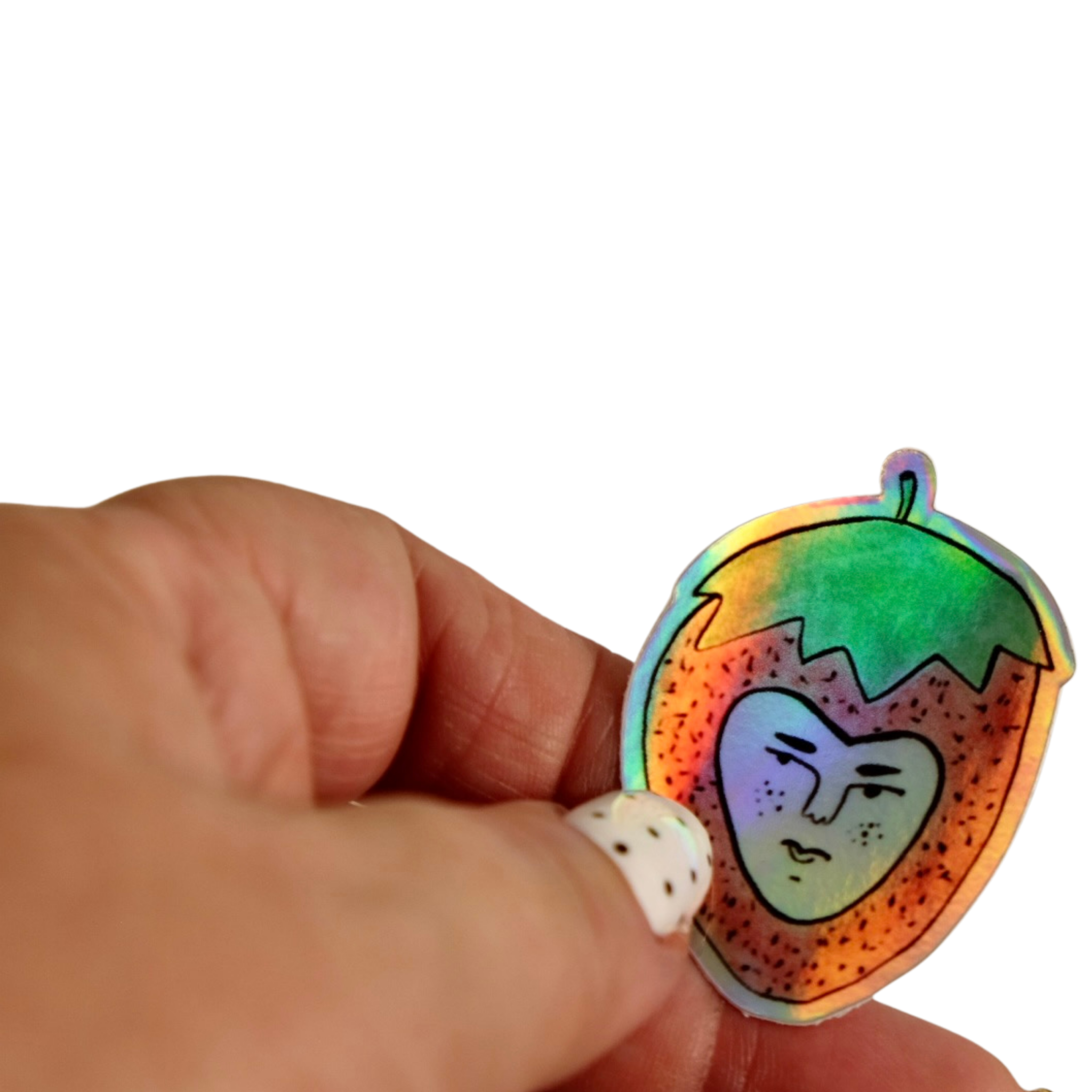 Side Eye Strawberry Sticker