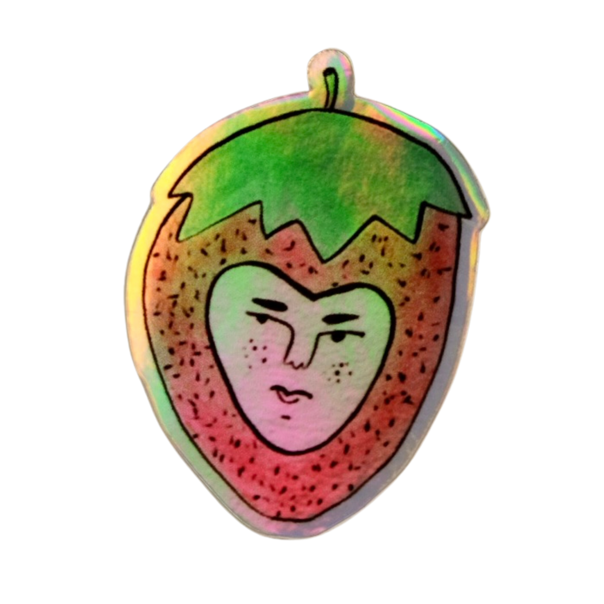 Side Eye Strawberry Sticker